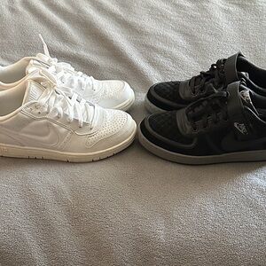 Nike White & Black Low-Top Sneakers Duo